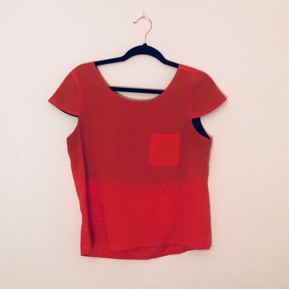 Funky Orange Top with Back Detail